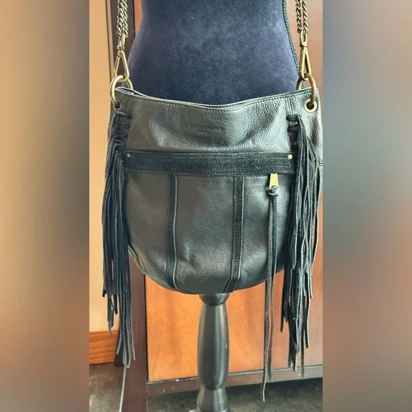 Rare vintage black pebbled leather and suede Liebeskind Berlin bag. Crossbody - Picture 4 of 16